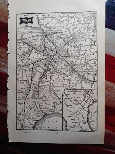 1902 Train Route Map Frisco System Railway And Connections Railroad