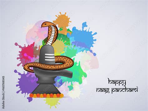 illustration  hindu festival naag panchami background stock vector