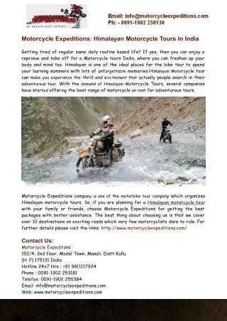 PPT Enjoy The Himalayan Motorcycle Tours PowerPoint Presentation