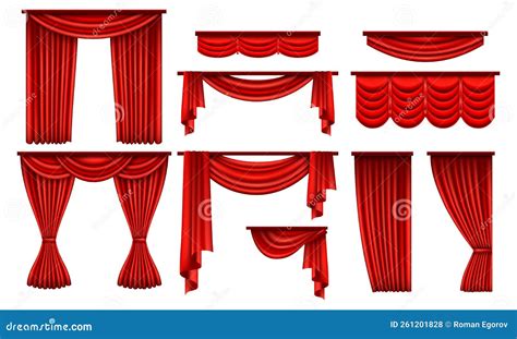 Red Circus Curtains Stage Drapes Opening Theater Entrance Drama In