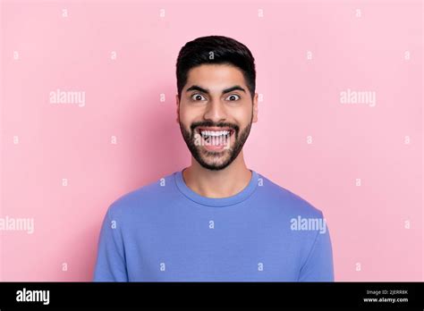 Portrait Of Astonished Impressed Person Open Mouth Stare Speechless Isolated On Pink Color