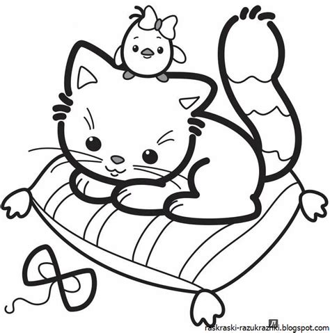 Раскраска Кошечка Для Детей Распечатать