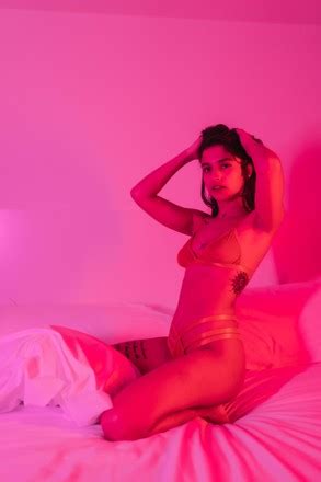 Model Released Lifestyle Sexy Brunette Caucasian Editorial Stock Photo Stock Image