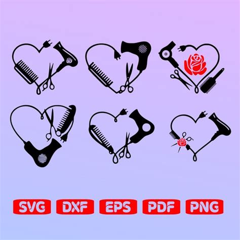 Hairdresser Heart Svg Hair Dresser Heart Made Of Tools Svg Etsy