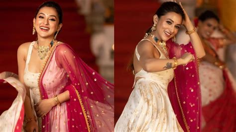 Bengali Actress Mimi Chakraborty Looks Divine In Sheer Lehenga Choli