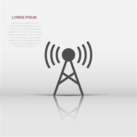 Premium Vector Antenna Tower Icon In Flat Style Broadcasting Vector