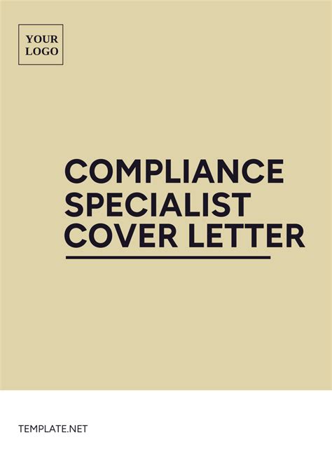 Free Compliance Specialist Cover Letter Template Edit Online And Download