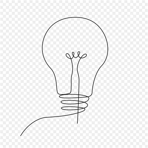 Line Draw Vector Light Bulb Abstract Continuous Line Drawing Wing