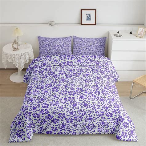 Amazon Erosebridal Purple Floral Comforter Set Geometric Bedding