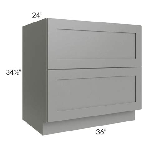 Rta Shale Grey Shaker 36 2 Drawer Base Cabinet Kitchen Oasis