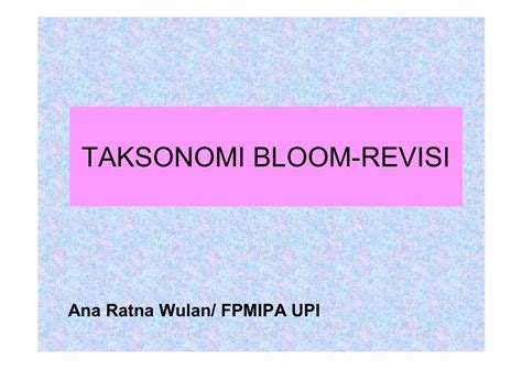 Pdf Taksonomi Bloom Revisi Direktori File Upifile Upi Edu Direktori