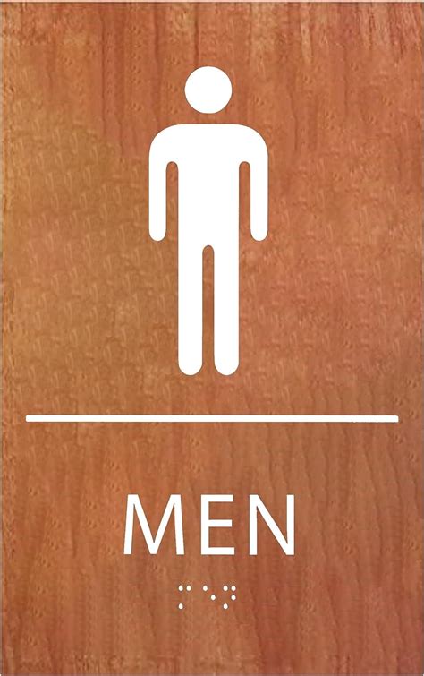 ADA CENTRAL SIGNS 6 X9 Mens Restroom Sign ADA Compliant Tactile