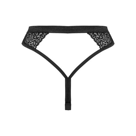 Verführerischer High Waist String aus zarter Spitze schwarz Slips Strings Club Hot