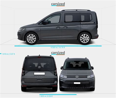 Volkswagen Caddy Present Dimensions Side View