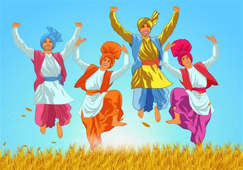 Download Vector Bhangra Dancers Vector Vectorpicker