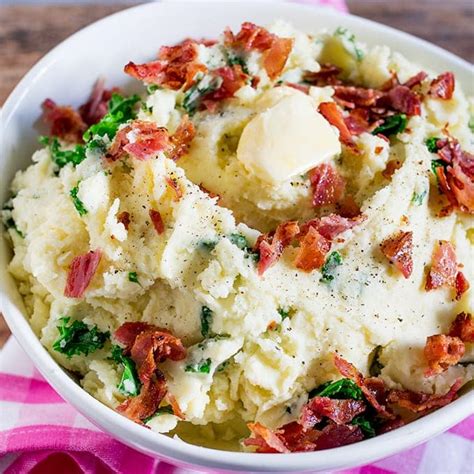 Kale and Bacon Mashed Potatoes - Nicky's Kitchen Sanctuary