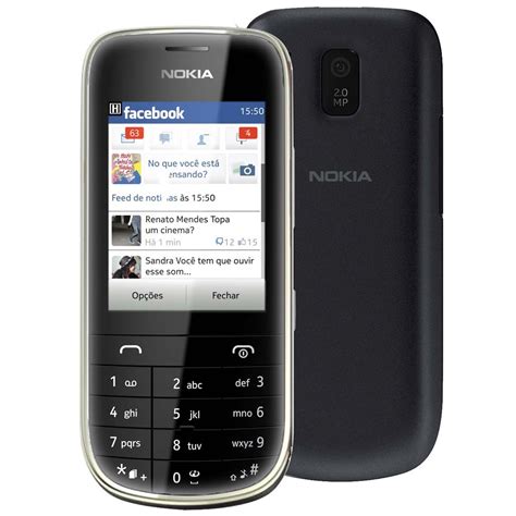 Celular Desbloqueado Asha Nokia Preto Dual Chip C Mera Mp