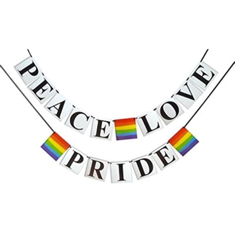 Peace Love Pride Banner Gay Pride Flag Themed Rainbow Colored Gay Lesbian Lgbt Party