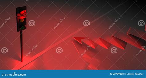 3d Red Traffic Light And Arrow Royalty Free Stock Photos - Image: 22789888