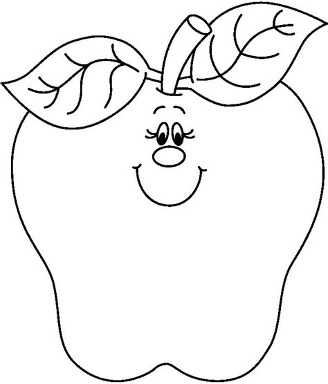 Black And White Cute Apple Clip Art