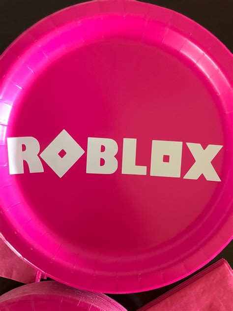 Pink Roblox Ultimate Birthday Party Pack Pink For 16 Plates Etsy