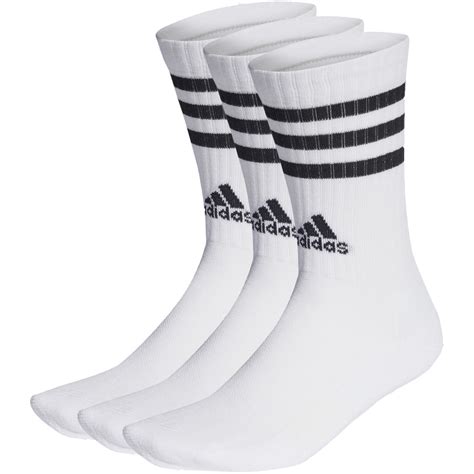 3er Pack Adidas 3 Streifen Cushioned Crew Retro Socken 000 White