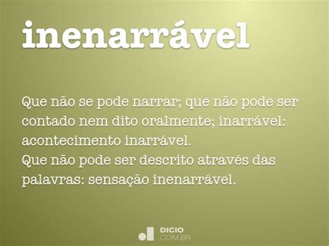 O Que É Inenarrável