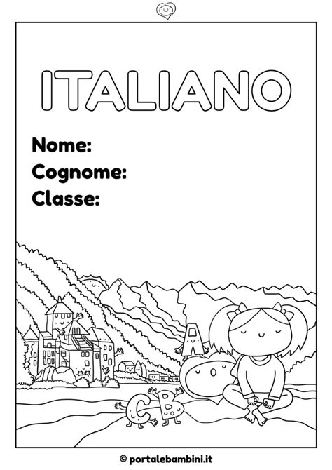 Copertina Quaderno Di Italiano Stampa Gratis Portalebambini It