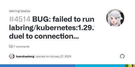 BUG Failed To Run Labring Kubernetes 1 29 1 Duel To Connection Error