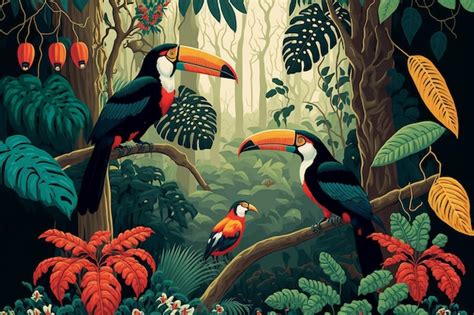 Tropical Rainforest Toucans