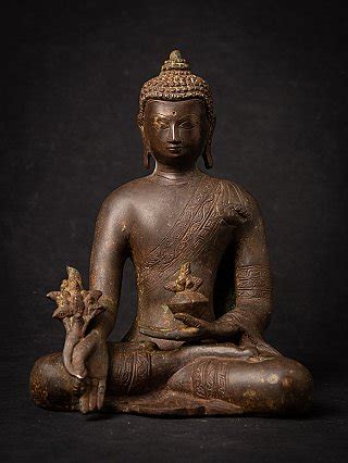 Bronze Nepali Medicine Buddha statue from Nepal