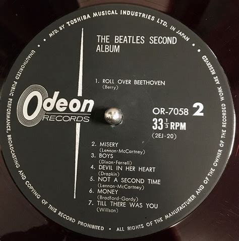 1964 The Beatles Second Album RARE Japan First Press Red Odeon Vinyl