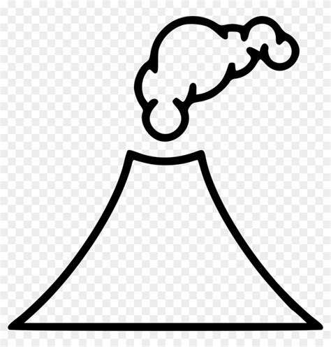 Png File Svg Volcano Black And White Outlines Transparent Png