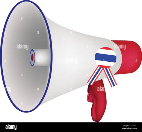 An Illustration Of Megaphones Bullhorn Or Loudspeakers In Red Blue And White Colors Isolated