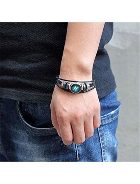 Buy Fashion 12 Twelve Constellations Hand Woven Leather Bracelet And