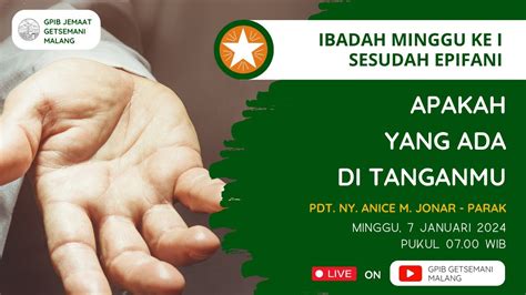 Live Ibadah Hari Minggu I Sesudah Epifani Minggu Januari