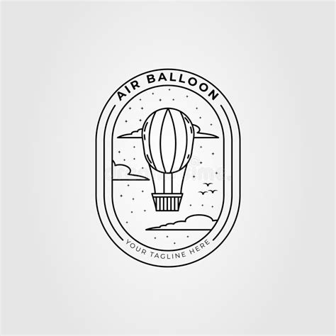 Minimalist Hot Air Balloon Logo Icon Template Design Airplane In The