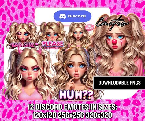 Discord Emotes 12 Blonde Girl Discord Emotes Blonde Kawaii Anime Gamer Girl Streamer Emotes