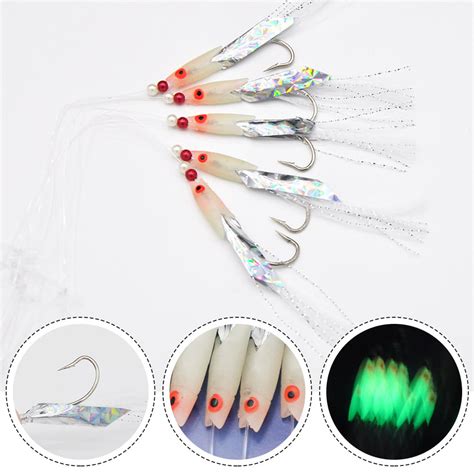 Goodhd Pcs Pack Sabiki Soft Fishing Lure Rigs Bait Jigs Lure Feather