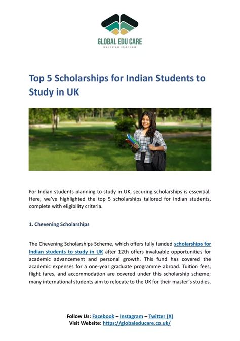 Ppt The Top 5 Scholarships For Indian Students To Study In Uk