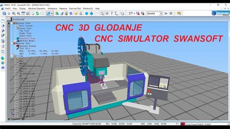 CNC 3D GLODANJE CNC SIMULATOR SWANSOFT FANUC 18M YouTube