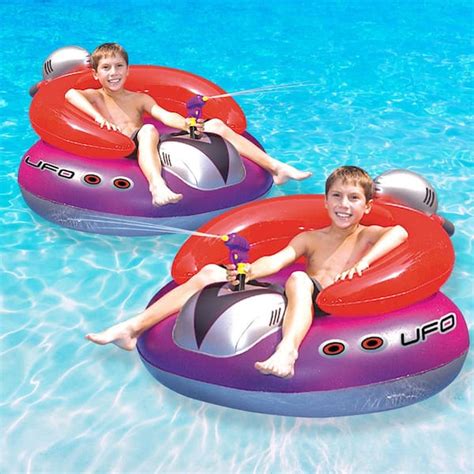 Swimline Ufo Inflatable Spaceship Squirter Pool Toy Game 2 Pack 9078 02 The Home Depot