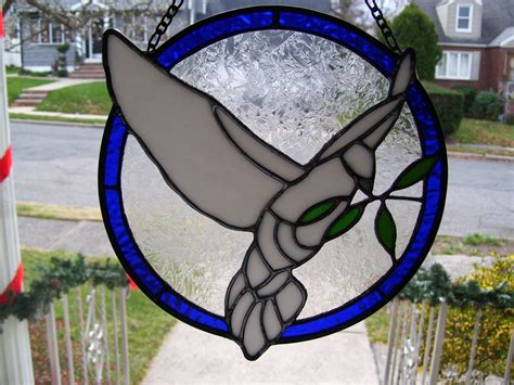 Stained Glass Dove Of Peace Sun Catcher Etsy