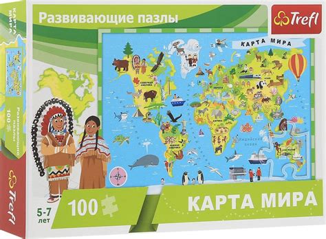 Характеристики Пазл развивающий Trefl Карта мира 179091, 100 деталей ...