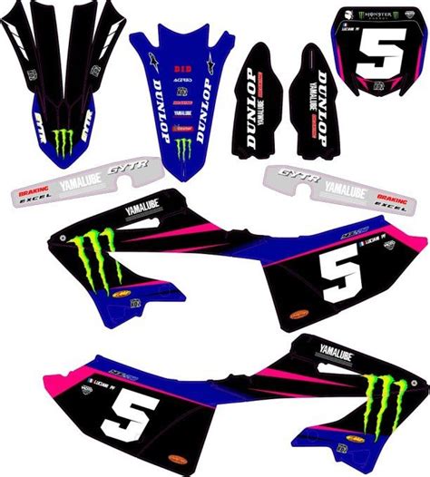 Kit déco Semi perso yamaha YZ 125 250 2002 à 2024 Monster ROSE