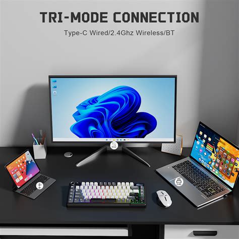 Royal Kludge Rk L Key Diy Tri Mode Rgb Hot Swap Wired Bluetooth G Wireless Mechanical