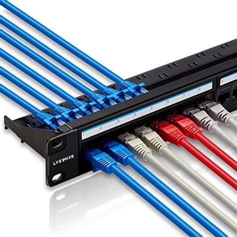 Lysymixs 24 Puertos Rj45 Patch Panel Cat6 Feed Through Coup Envío gratis