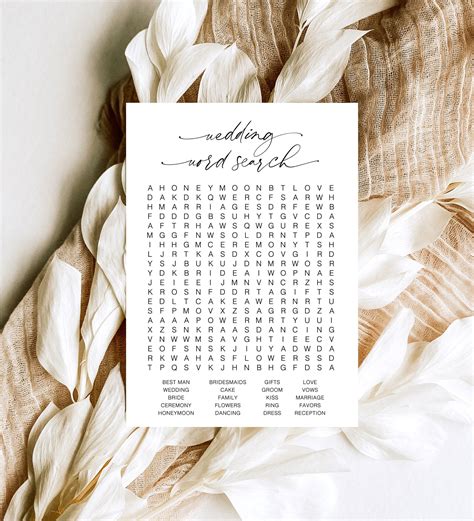 Wedding Word Puzzle Minimal Word Search Game Printable - Etsy
