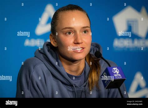 Elena Rybakina Of Kazakhstan Talks To The Media After The Semi Final At