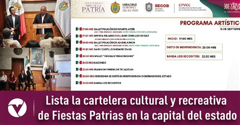 Lista La Cartelera Cultural Y Recreativa De Fiestas Patrias En La